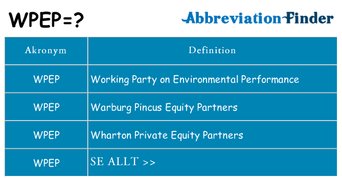 Vad står wpep för