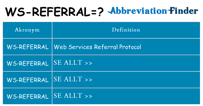 Vad står ws-referral för
