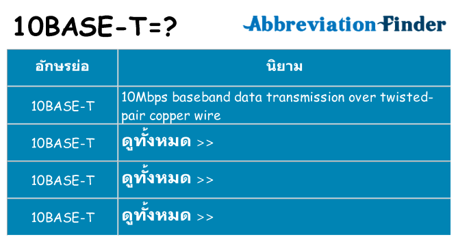 อะไรไม่ 10base-t ถึง