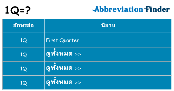 อะไรไม่ 1q ถึง