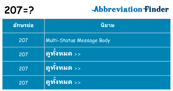 อะไรไม่ 207 ถึง