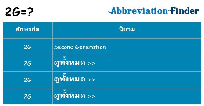 อะไรไม่ 2g ถึง