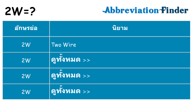 อะไรไม่ 2w ถึง