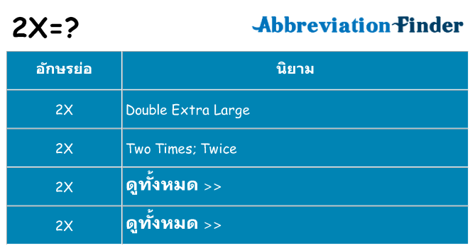 อะไรไม่ 2x ถึง