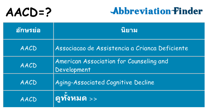อะไรไม่ aacd ถึง