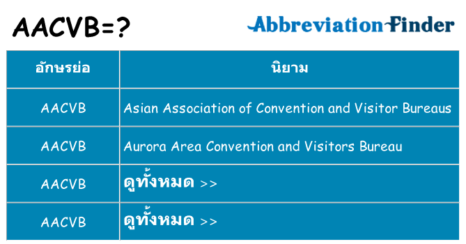 อะไรไม่ aacvb ถึง