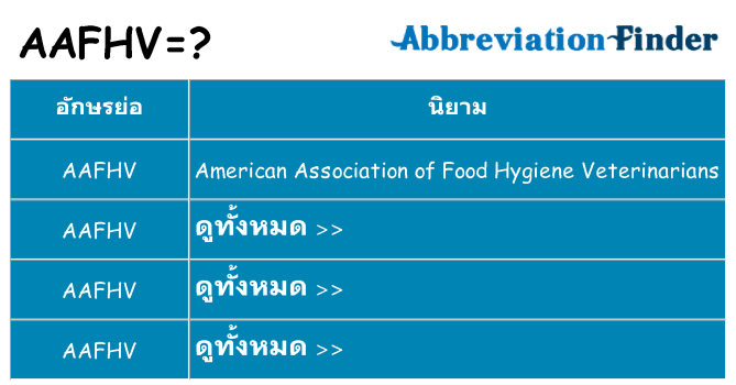 อะไรไม่ aafhv ถึง