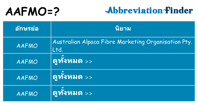 อะไรไม่ aafmo ถึง