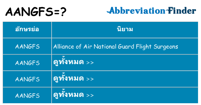 อะไรไม่ aangfs ถึง