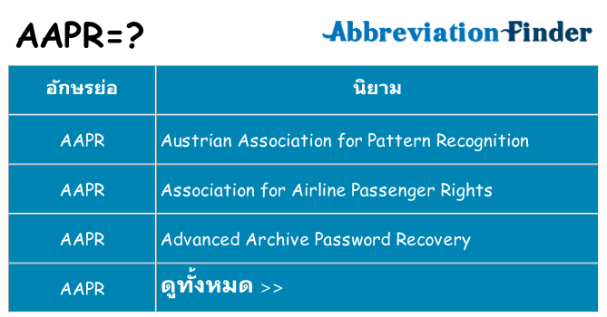 อะไรไม่ aapr ถึง