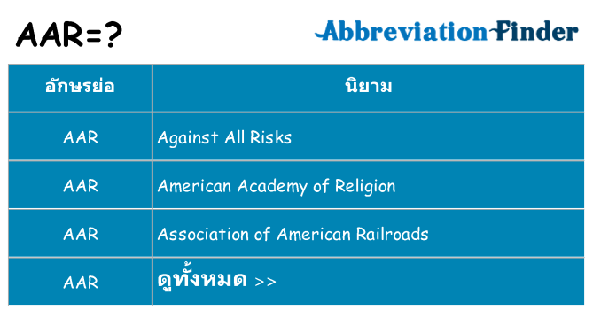 อะไรไม่ aar ถึง
