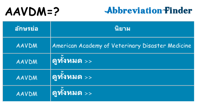 อะไรไม่ aavdm ถึง