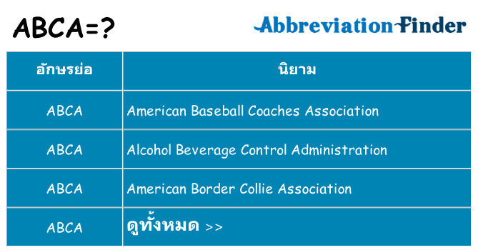 อะไรไม่ abca ถึง