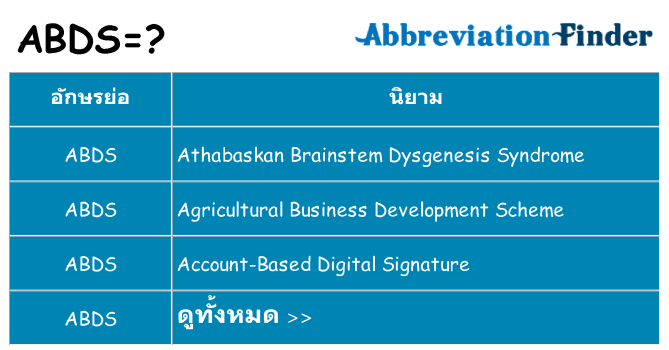 อะไรไม่ abds ถึง