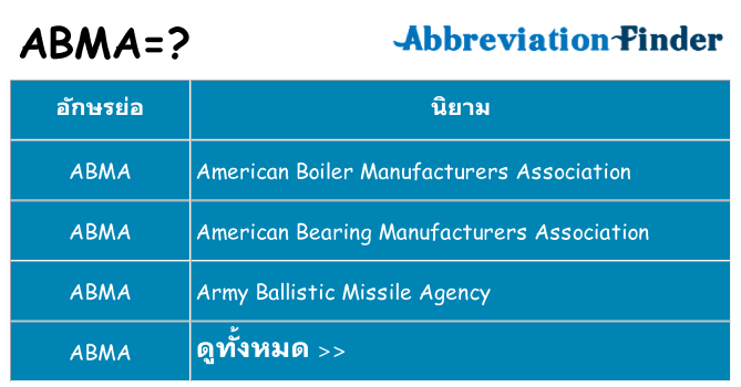 อะไรไม่ abma ถึง