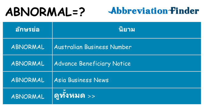 อะไรไม่ abnormal ถึง