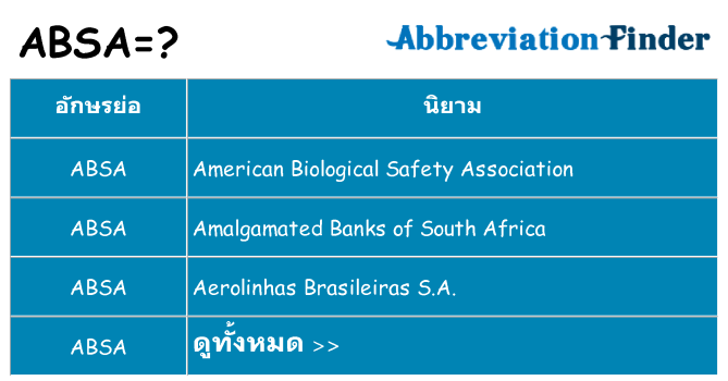 อะไรไม่ absa ถึง