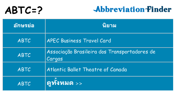 อะไรไม่ abtc ถึง