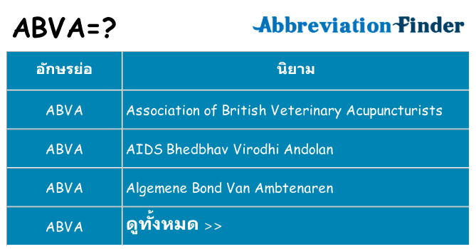 อะไรไม่ abva ถึง