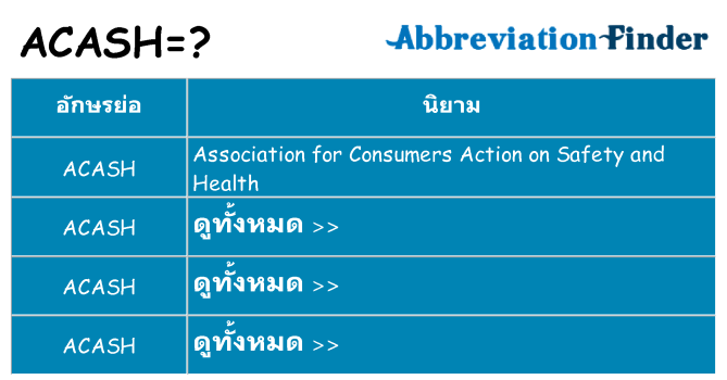 อะไรไม่ acash ถึง