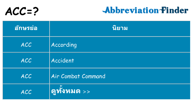 อะไรไม่ acc ถึง