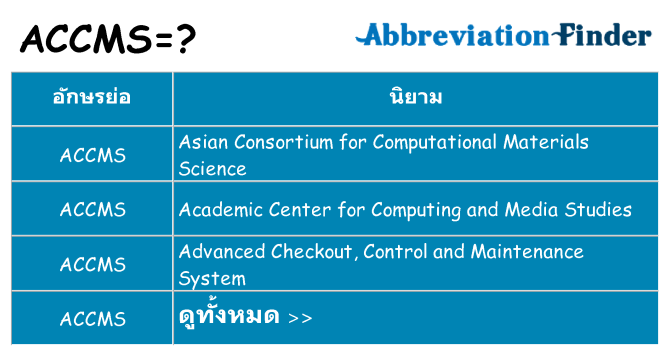 อะไรไม่ accms ถึง
