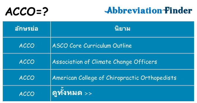 อะไรไม่ acco ถึง