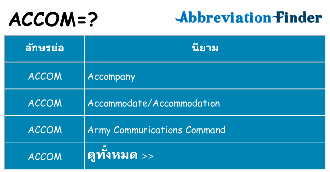 อะไรไม่ accom ถึง