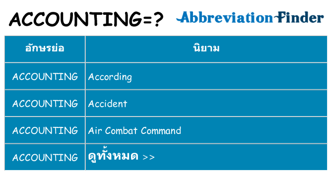 อะไรไม่ accounting ถึง