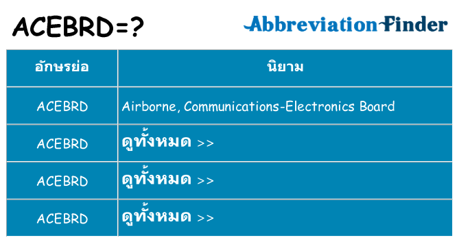 อะไรไม่ acebrd ถึง