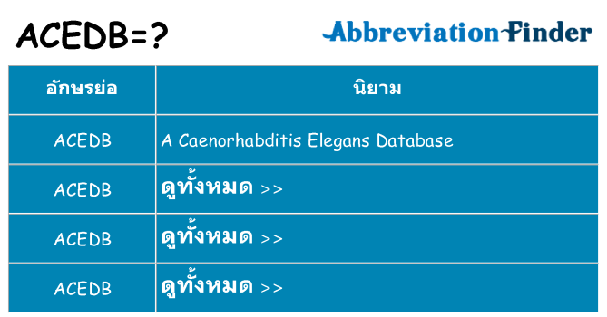 อะไรไม่ acedb ถึง