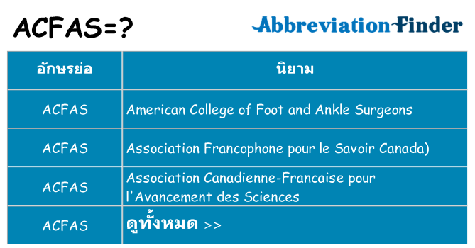 อะไรไม่ acfas ถึง