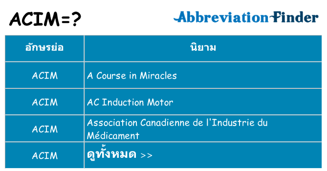 อะไรไม่ acim ถึง