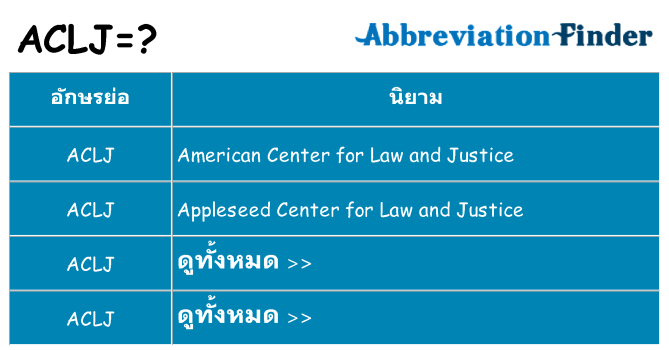 อะไรไม่ aclj ถึง