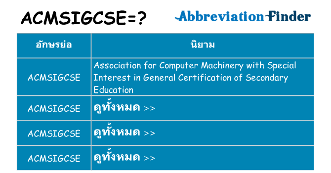 อะไรไม่ acmsigcse ถึง