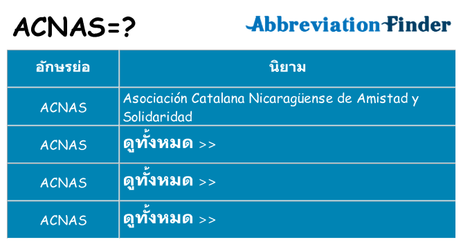 อะไรไม่ acnas ถึง