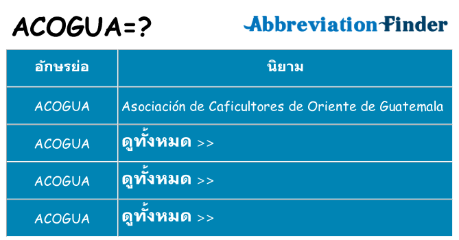 อะไรไม่ acogua ถึง