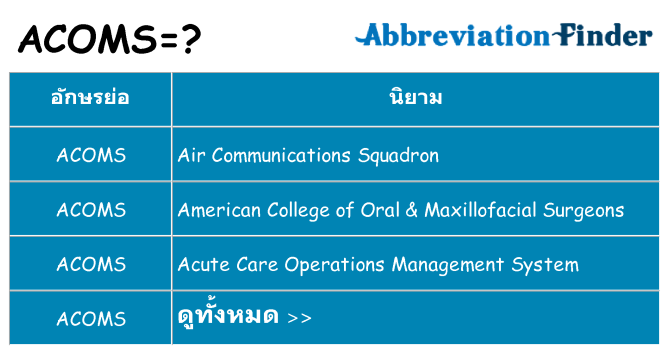 อะไรไม่ acoms ถึง