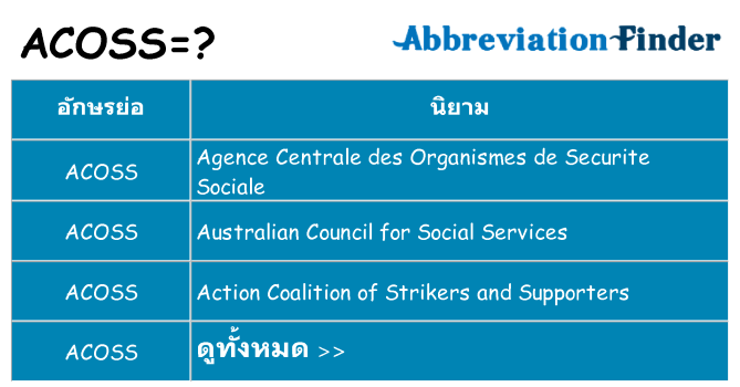 อะไรไม่ acoss ถึง