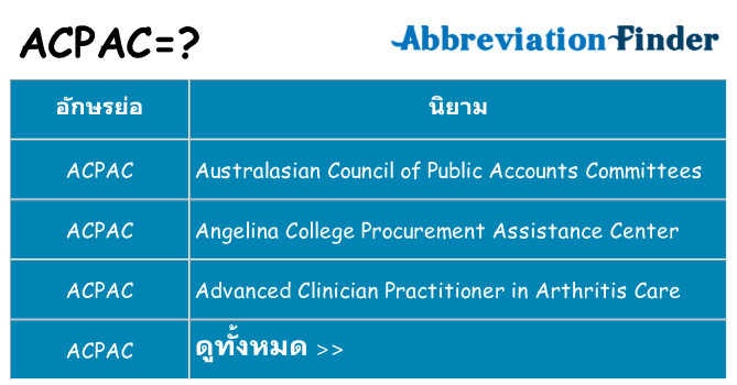 อะไรไม่ acpac ถึง