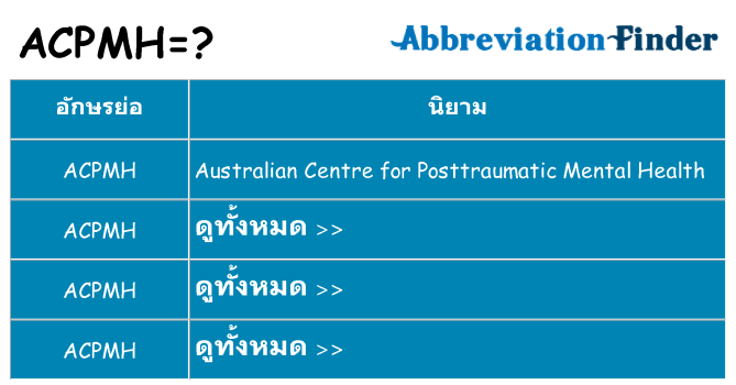 อะไรไม่ acpmh ถึง