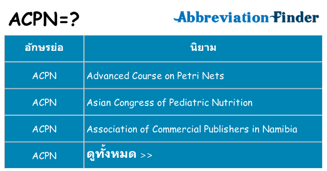 อะไรไม่ acpn ถึง