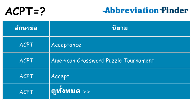 อะไรไม่ acpt ถึง