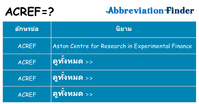 อะไรไม่ acref ถึง