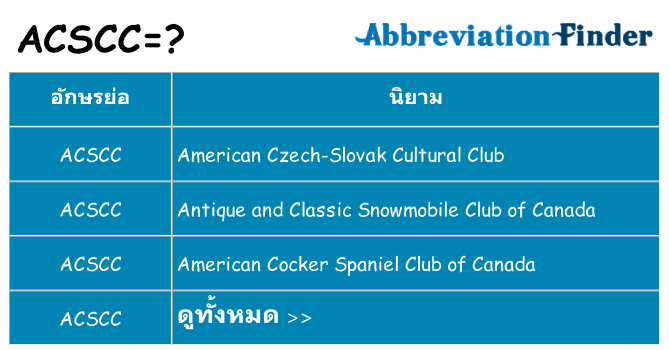 อะไรไม่ acscc ถึง