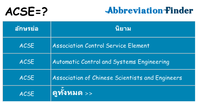 อะไรไม่ acse ถึง