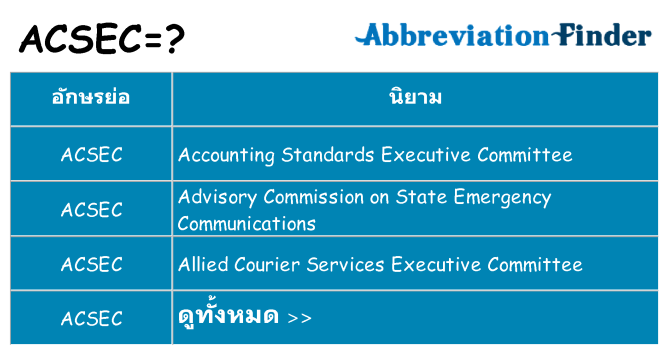 อะไรไม่ acsec ถึง