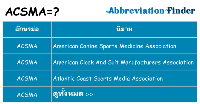 อะไรไม่ acsma ถึง