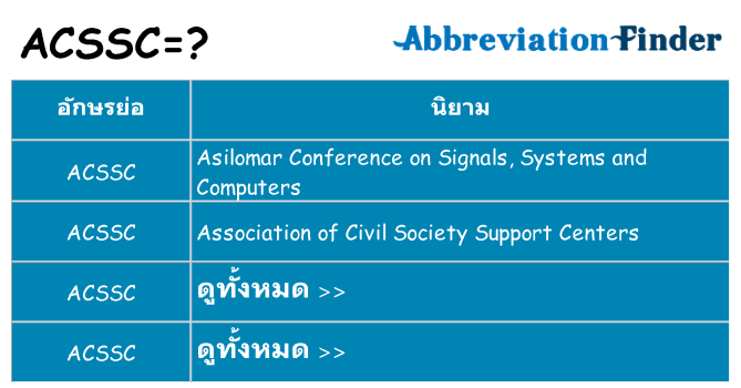 อะไรไม่ acssc ถึง