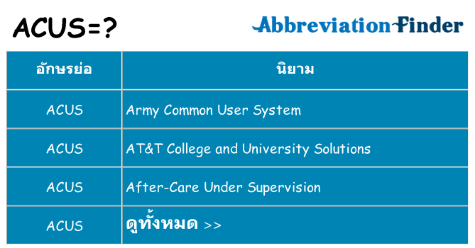 อะไรไม่ acus ถึง